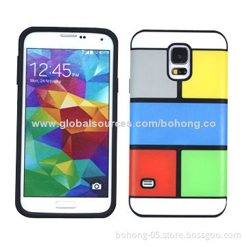 TPU + PC Cases for Samsung S5, inner black TPU, outer PC composed of 7 movable PC parts in differentNew